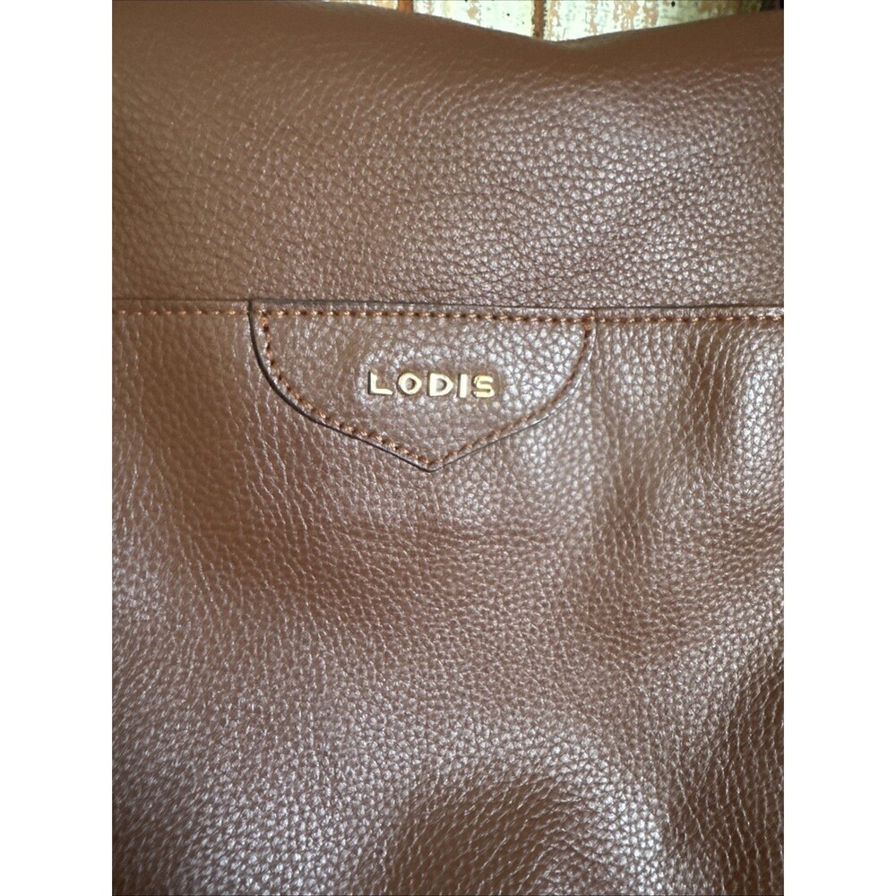 LODIS Large Brown 100% Pebble Leather Exterior - Polyester Inside Shoulder Bag - Picture 2 of 13